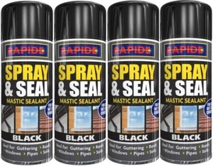 Black Leak Stop Spray Seal DIY Waterproof Sealant Mastic Gutter Home Pipe 300ml - Picture 1 of 10