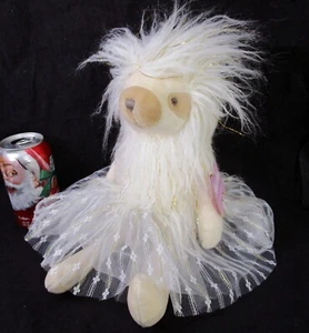 NEW FAO Schwarz Petit Bon Ballerina Dress Sloth Plush Hairy Toy Metallic Tutu - Picture 1 of 6