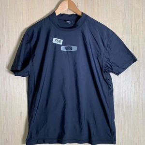 Oakley Polo Shirt Adult Size Large Black Short Sleeve Mens Athletic Performance - Picture 1 of 12