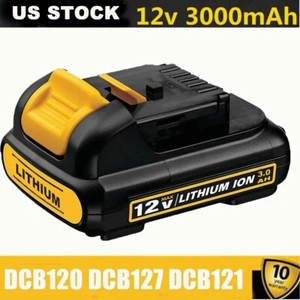 12 Volt 3.0Ah Lithium-ion Battery replacement For DeWalt DCB127-2 DCB120 DCB121 - Picture 1 of 10