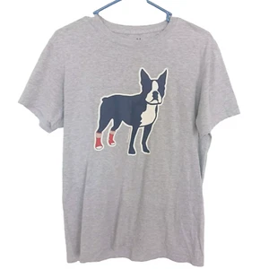 Boston Terrier Red Sox T-Shirt Erwachsene M grau Fenway Park Beantown grafisches Hunde-T-Shirt - Bild 1 von 2