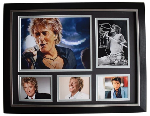 Rod Stewart Signed Autograph framed 16x12 photo display Music Maggie May Faces Cover