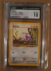 1999 Pokemon (Base Set) Rattata #61 (CGC 10 Gem Mint) - Picture 1 of 2