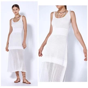 Alexis Kacen Sheer Knit White Midi Dress NWT Small - Picture 1 of 11