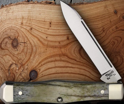 Cuchillo Plegable Titusville Cutlery Lexingtonian 1095HC Hoja de Acero Mango de Hueso Foto 1 de 2