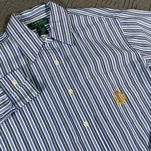 Lauren Ralph Lauren Classic Button Down Blouse with Embroidered Logo Size 8 EUC - Picture 1 of 5