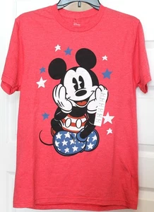 Camiseta Disney Mickey Mouse roja, blanca y azul talla pequeña nueva con etiquetas - Imagen 1 de 3