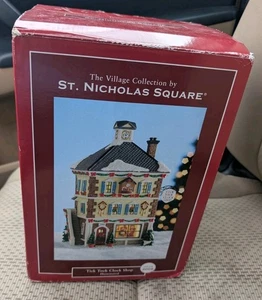 St. Nicholas Square Village Collection Tick Tock Clock Shop 2009 - New Unused - Picture 1 of 2