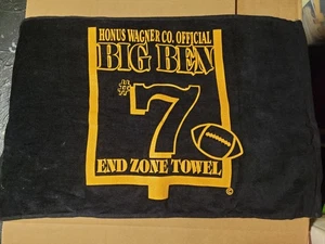 Toalla rara BIG Ben Roethlisberger negra zona final Honus Wagner Co. Terrible tamaño - Imagen 1 de 2