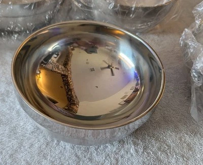 Set Of 10 Stainless Steel Round Bowls 6" X 2  & 3/4" New - Image 1 of 4