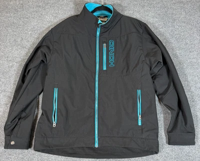 Jaqueta Cinch Masculina XL Preta/Azul Zíper Completo Softshell Quebra-Vento Lã Ligada - Imagem 1 de 3