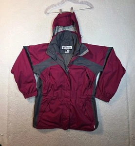 Columbia Women's Core Interchange Hooded Full Zip Colorblock Red Ski Jacket Sz M - Picture 1 of 24