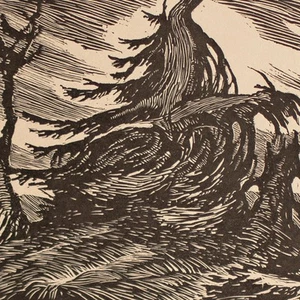 Arnost Ernst Hrabal xilografía Pieta tormenta árboles original principios del siglo XX - Imagen 1 de 4