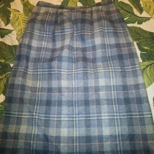 Vintage Pendleton Gr. 10 Wolle kariert Midirock grau mit rosa blau gelb kariert - Bild 1 von 7