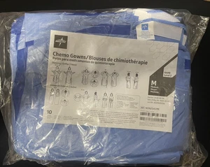 Paquete de 10 vestidos de quimioterapia Medline procedimiento protector - talla mediana NUEVO - Imagen 1 de 6