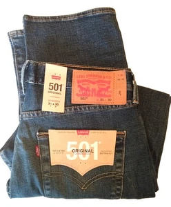 BRANDNEU Levi's 501 Original 31x30 Herren Stretch Dunkelblau Denim Jeans MIT ETIKETT - Bild 1 von 3