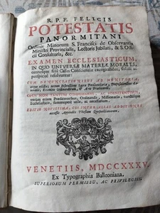 Leggi Canoniche e Morali, Felice Potestatis,Palermitano,1735 - Foto 1 di 16