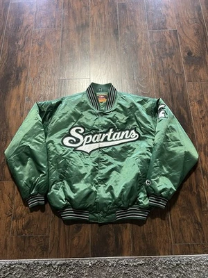Vintage Y2K Colosseum Green Michigan State Spartans Varsity Jacket Mens Large - Image 1 of 4