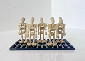 LEGO Battle Droid Star Wars Minifigure Tan Angled Arms Lot 5 sw0001b