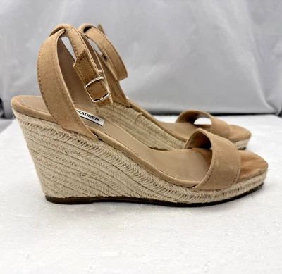 STEVE MADDEN PARRA Alpargata Tostada Cuña Correa al Tobillo Sandalia Zapato Mujer Talla 9.5 M Foto 1 de 4