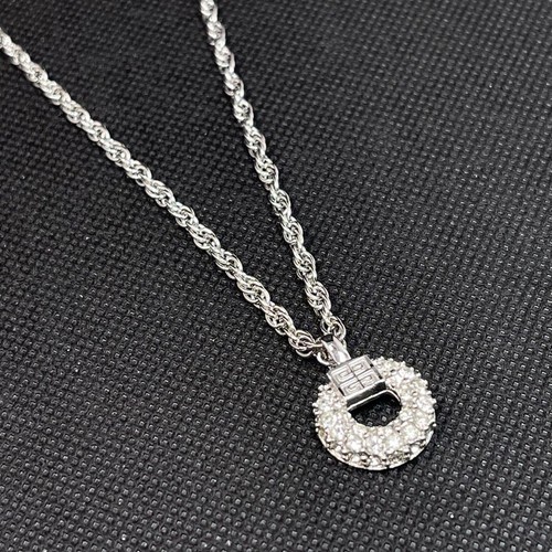 GIVENCHY Collana Cerchio Argento #A 127 Autentica