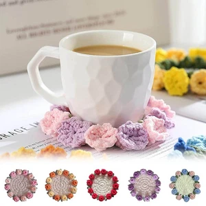 Crochet Flower Blanket DIY Handmade Vintage Crochet Rose Flower Bouquet - Picture 1 of 13