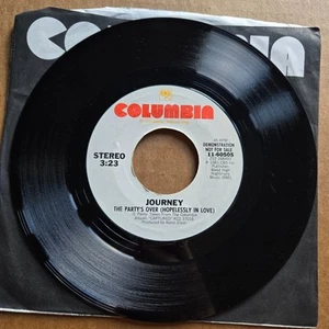 JOURNEY The Party's Over Hopelessly In Love DJ PROMO 45 7" Record Vinyl Records - Picture 1 of 2
