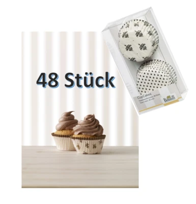 48 Cupcake Muffin Förmchen Backförmchen Küchlein Backform "French Lily" Birkmann - Bild 1 von 4