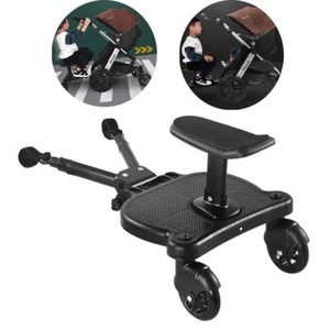 Universal Kids Buggy Board w/ Seat Step Board Stand Wheeled Pushchair Connector - Picture 1 of 14