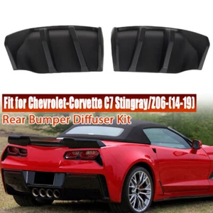 Matte Black Big Fin Rear Bumper Diffuser Lip Kit For 2014-19 Corvette C7 Z06 New - Foto 1 di 11