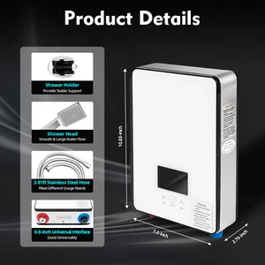 110V 4500W Whole House Electric Instant Tankless Water Heater with Shower Head - Picture 1 of 19