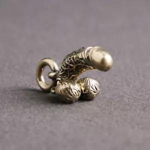 Car Accessories Funny Brass Male Penis Simulation Chick Pendant Mini Keychain - Picture 1 of 12