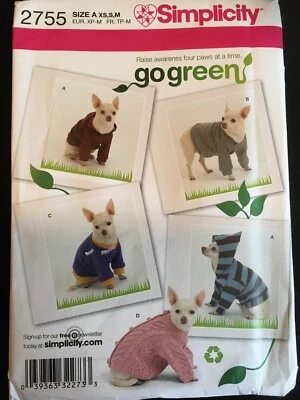 Pattern Simplicity 2755, dog clothes in 3 sizes - Image 1 of 2