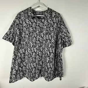 Tommy Hilfinger Women's Floral Print Button Front Casual Blouse Black 3X NWT $59 - Picture 1 of 7