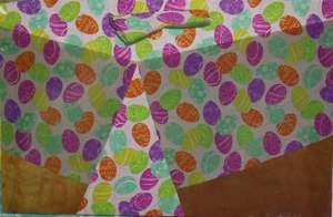 Easter Pink with Different Color Decorated Egg 60x84 Oblong Tablecloth NIP - Picture 1 of 2