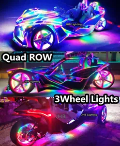 JHB 3PCS 15.5 "QUAD ROW APP Remote CHASING LED Polaris Slingshot Wheel Lights - Picture 1 of 18
