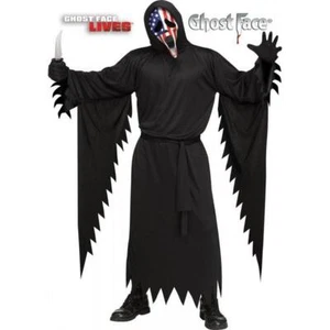 ADULT SCREAM GHOST FACE PATRIOTIC 4 PC HALLOWEEN COSTUME FW137414 - Picture 1 of 2