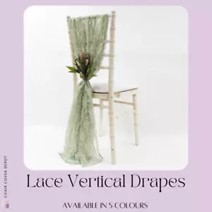 LACE VERTICAL DROPS 70CM x 2M 5 COLOURS DECOR CHAIR COVER WEDDING DECOR - Picture 1 of 7