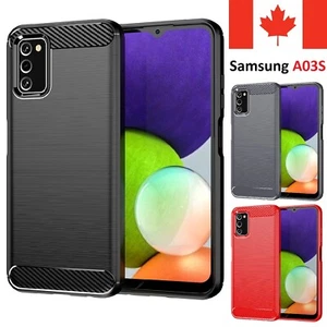 Coque pour Samsung Galaxy A03S - Coque résistante antichoc en fibre de carbone TPU - Photo 1 sur 12