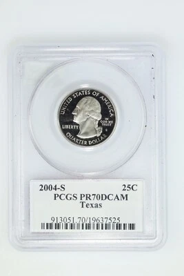 2004-S 25C Texas, Clad PROOF State Quarter, PCGS PR70 DCAM - Image 1 of 2