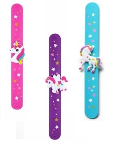 Unicorn Slap Snap Band Bracelet Silicone Wristband Girls Party Bag Fillers Gifts - Picture 1 of 7