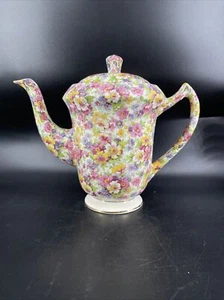 JAMES KENT “DU BARRY" CHINTZ "GRANDVILLE" 5-CUP COFFEE TEAPOT - Picture 1 of 14