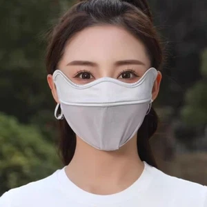 Reusable UV Face Mask Summer Cycling Wind Shield Ice Silk Face Cover Commuting - Picture 1 of 16