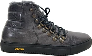 Calzoleria Toscana Hombres Cuero Aislado Gris Piedra Tenis Bota Hecha en Italia - Imagen 1 de 8
