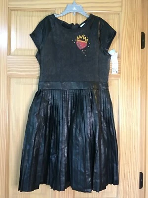 Nuevo VESTIDO NEGRO DISNEY STORE Descendientes 3 EVIE Imitación Cuero Fiesta Talla 13 Niñas Foto 1 de 2