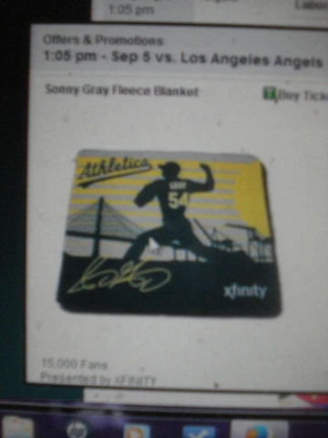 Oakland A's 2016 Sonny Gray Fleece Blanket SGA 9/5 Athletics not bobblehead Cover