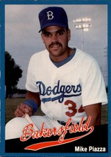 1991 Bakersfield Dodgers Cal League #7 Mike Piazza Valey Forge Pennsylvania Card