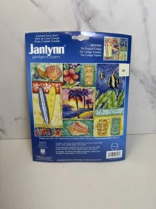 Janlynn "Tiki Tropical Collage" Vintage Cross Stitch Kit New 14"x11" #023-0565 - Picture 1 of 5