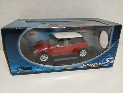 New Mini Cooper 2001 Red White Ref. 8080 Solido S Diecast 1/18-Y1-B2 - Immagine 1 di 4