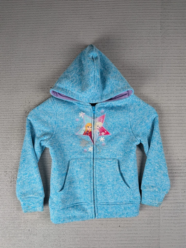 Disney Frozen Sudadera con Capucha Cremallera Princesa Niños Talla 6 Poliéster Manga Larga Foto 1 de 4